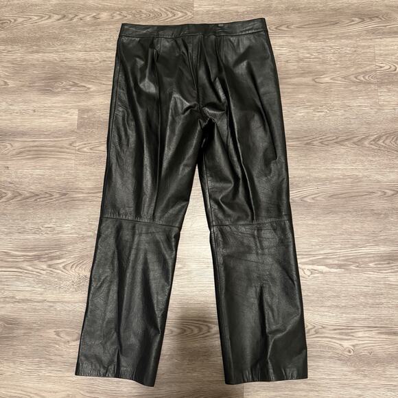 Classiques Entier Vintage Black Real Genuine Leather Pants 14 Straight Leg Edgy - Picture 2 of 8